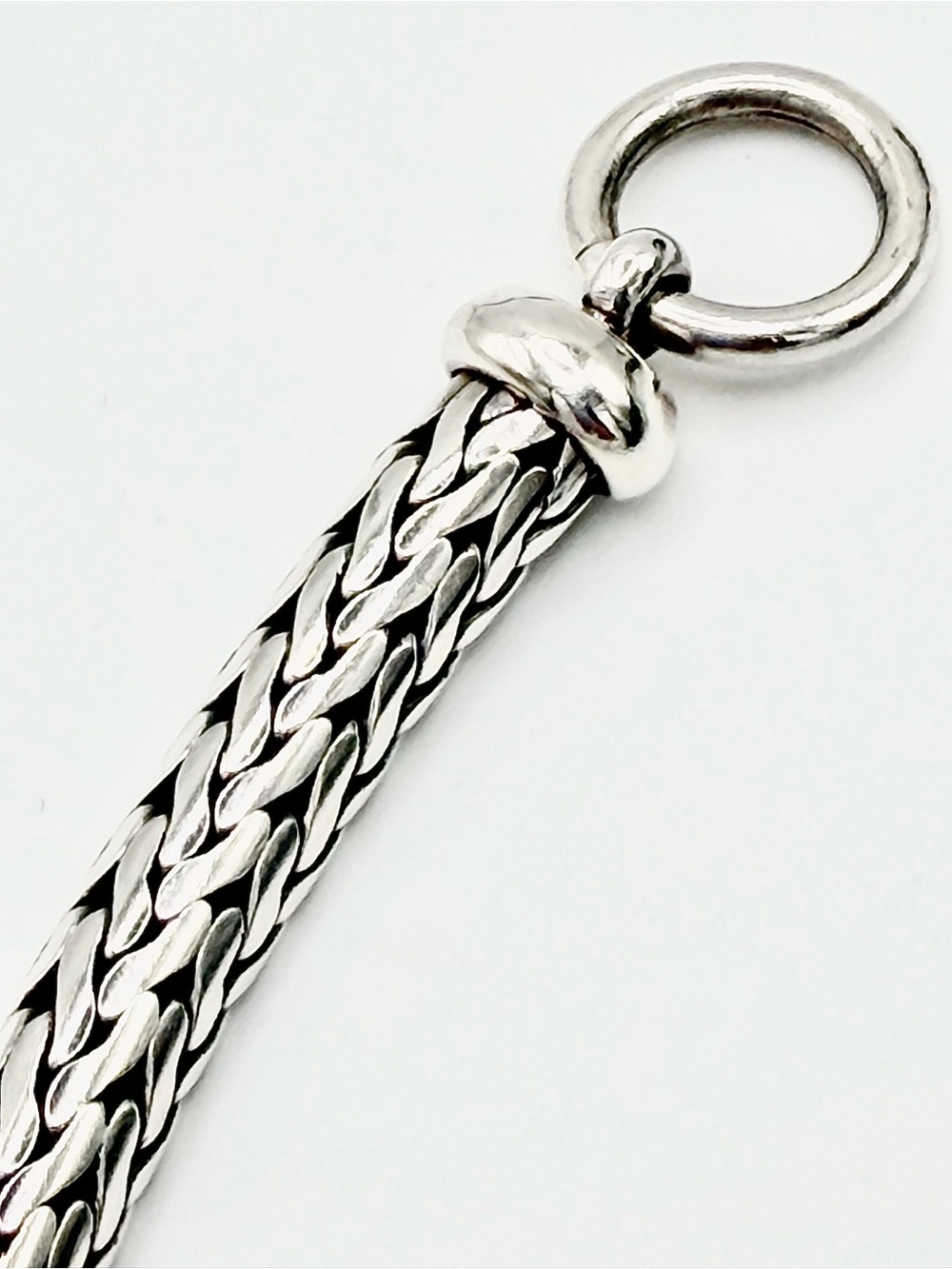 Vintage Heavy Unisex Sterling Silver Thick Python Link Toggle Clasp Bracelet - Picture 15 of 16